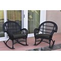 Propation W00211-R-2-FS017 Santa Maria Black Wicker Rocker Chair with Black Cushion PR1081439